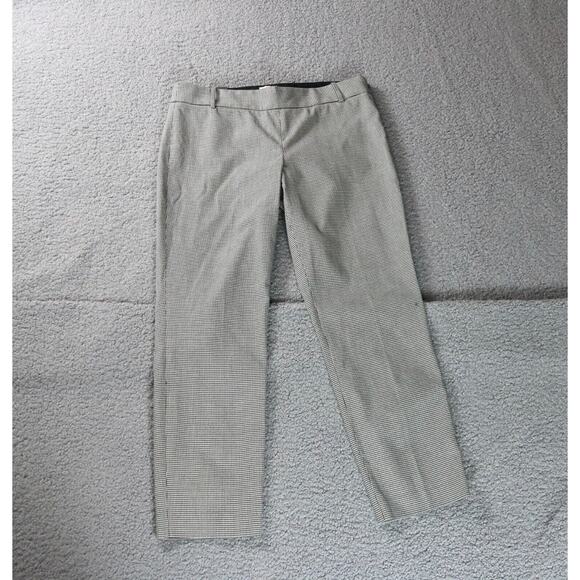 New J. Crew Pants Womens 8 Winnie Pants City Fit Black White Houndstooth - Picture 1 of 8